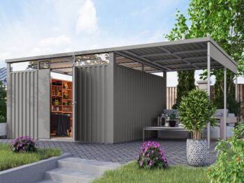 KOVINSKA VRTNA HIKA KARIBU OSTEN 3.5 SIV ALUMINIJ 330X330X215